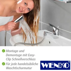 WENKO Waschbeckenbrause mit Duo Haken