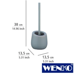 WENKO WC-Garnitur Badi Grau Keramik, mit Silikon-Bürstenkopf