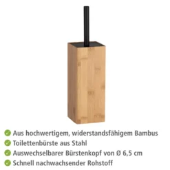 WENKO WC-Garnitur Mod. Padua Bambus, Bambus kombiniert mit Stahl