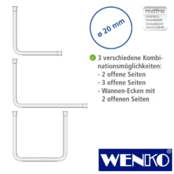 WENKO Winkelstange Universal Weiß, 20 mm