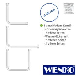WENKO Winkelstange Universal Chrom, 20 mm