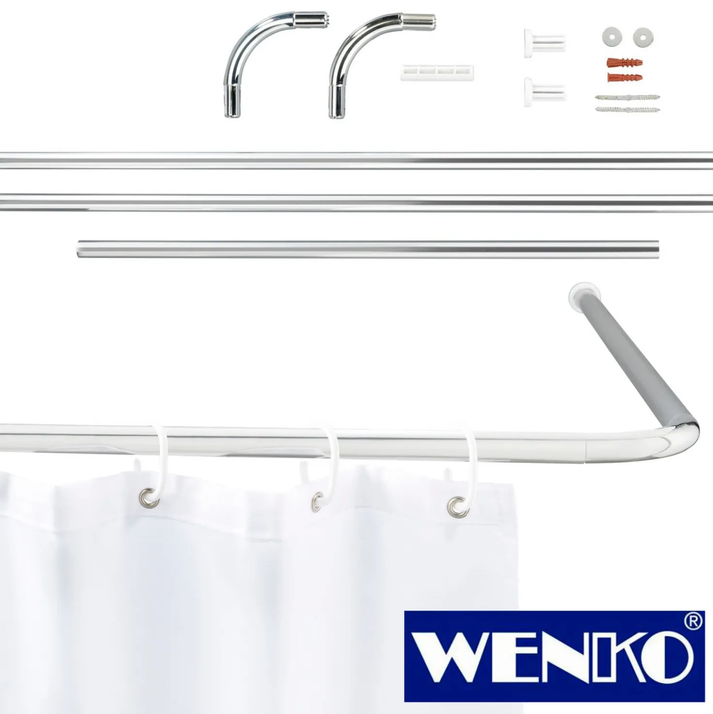 WENKO Winkelstange Universal Chrom, 20 mm