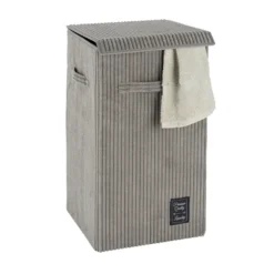 WENKO Wäschesammler Cora Grau, Wäschekorb, 63 l