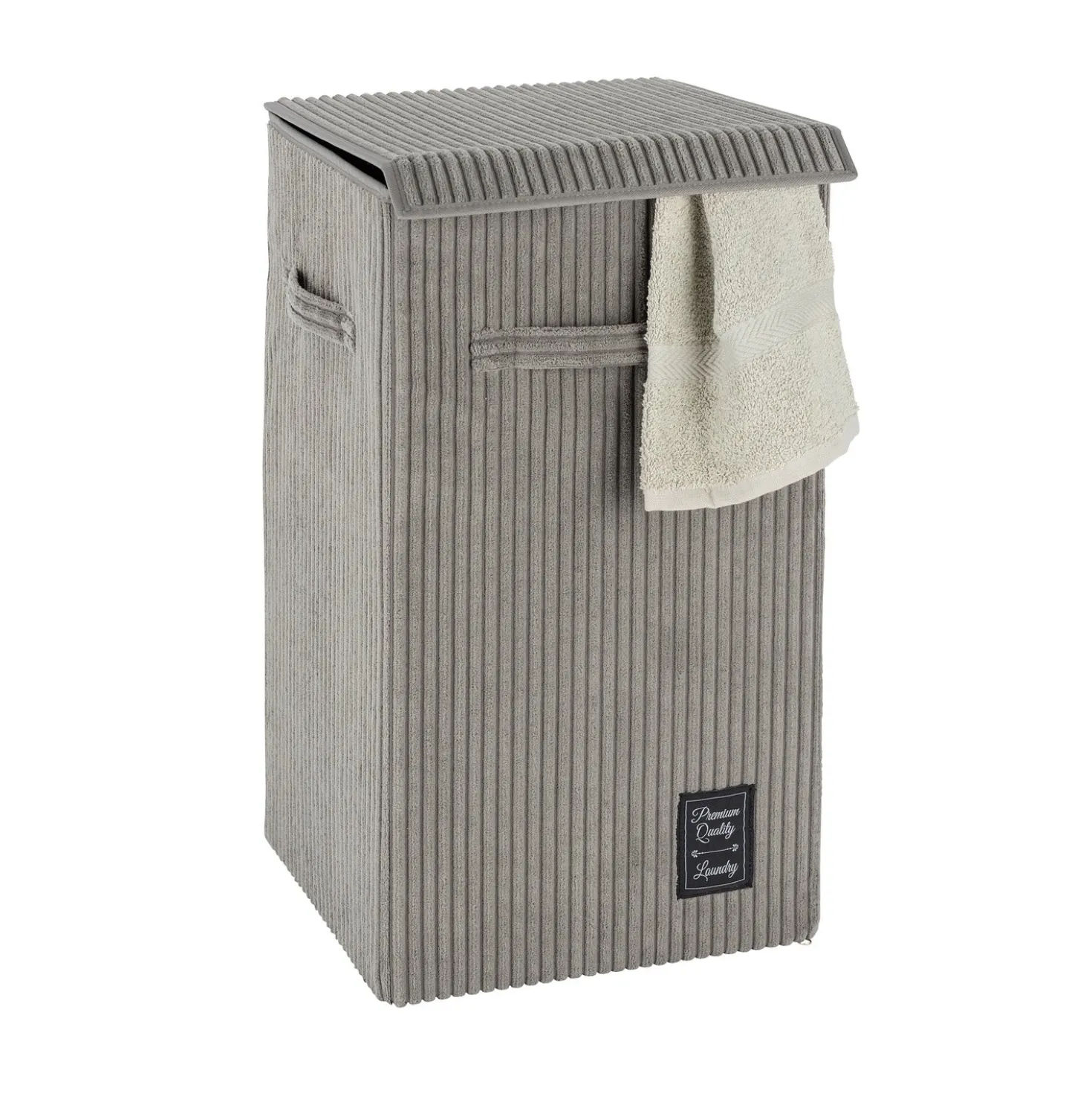 WENKO Wäschesammler Cora Grau, Wäschekorb, 63 l