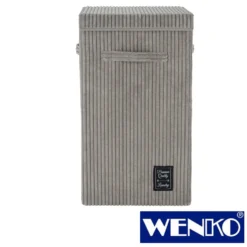 WENKO Wäschesammler Cora Grau, Wäschekorb, 63 l