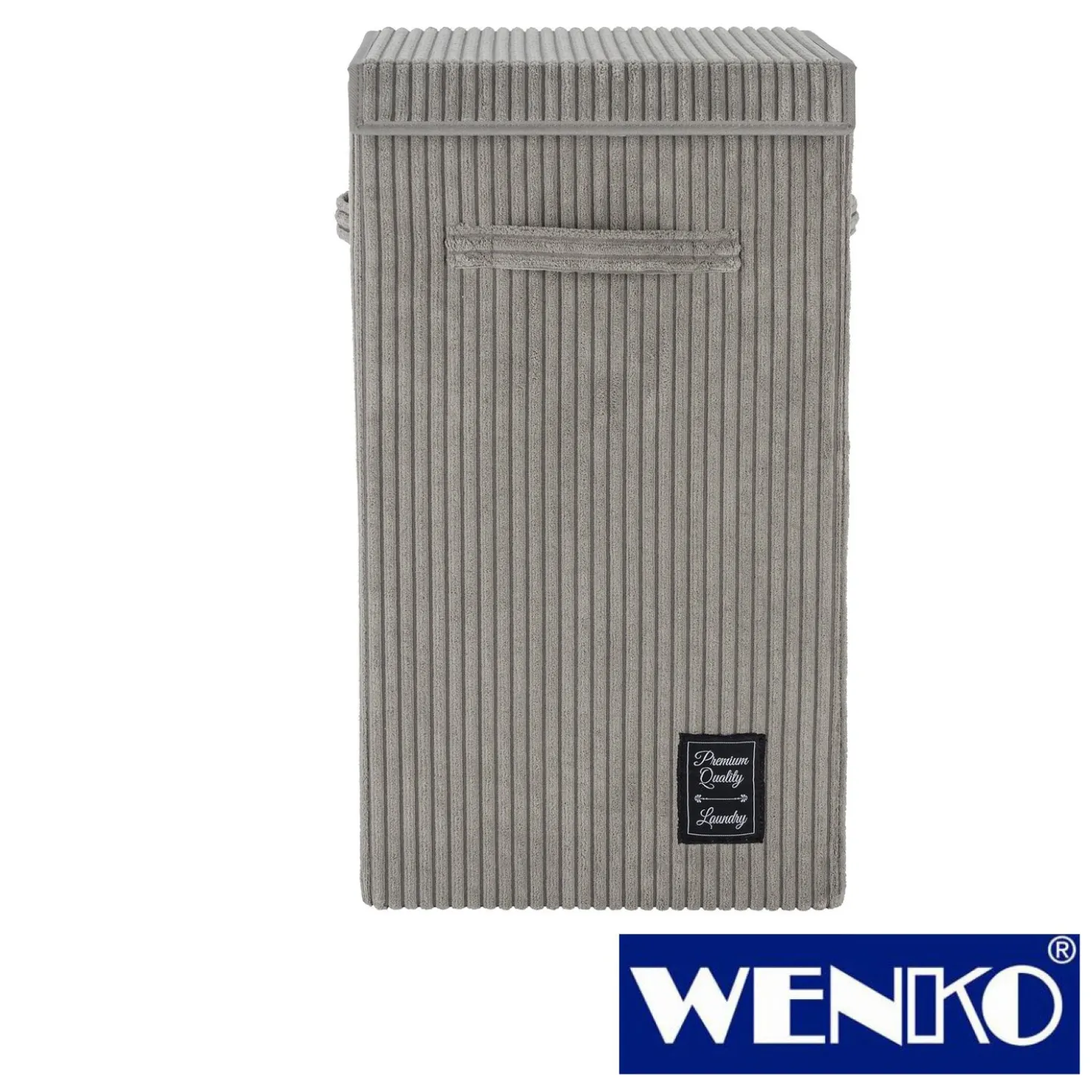WENKO Wäschesammler Cora Grau, Wäschekorb, 63 l