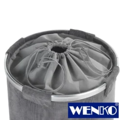 WENKO Wäschesammler Cordoba Grau, Wäschekorb, 68 l