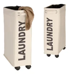 WENKO Wäschesammler Corno Beige, Wäschekorb, 43 l