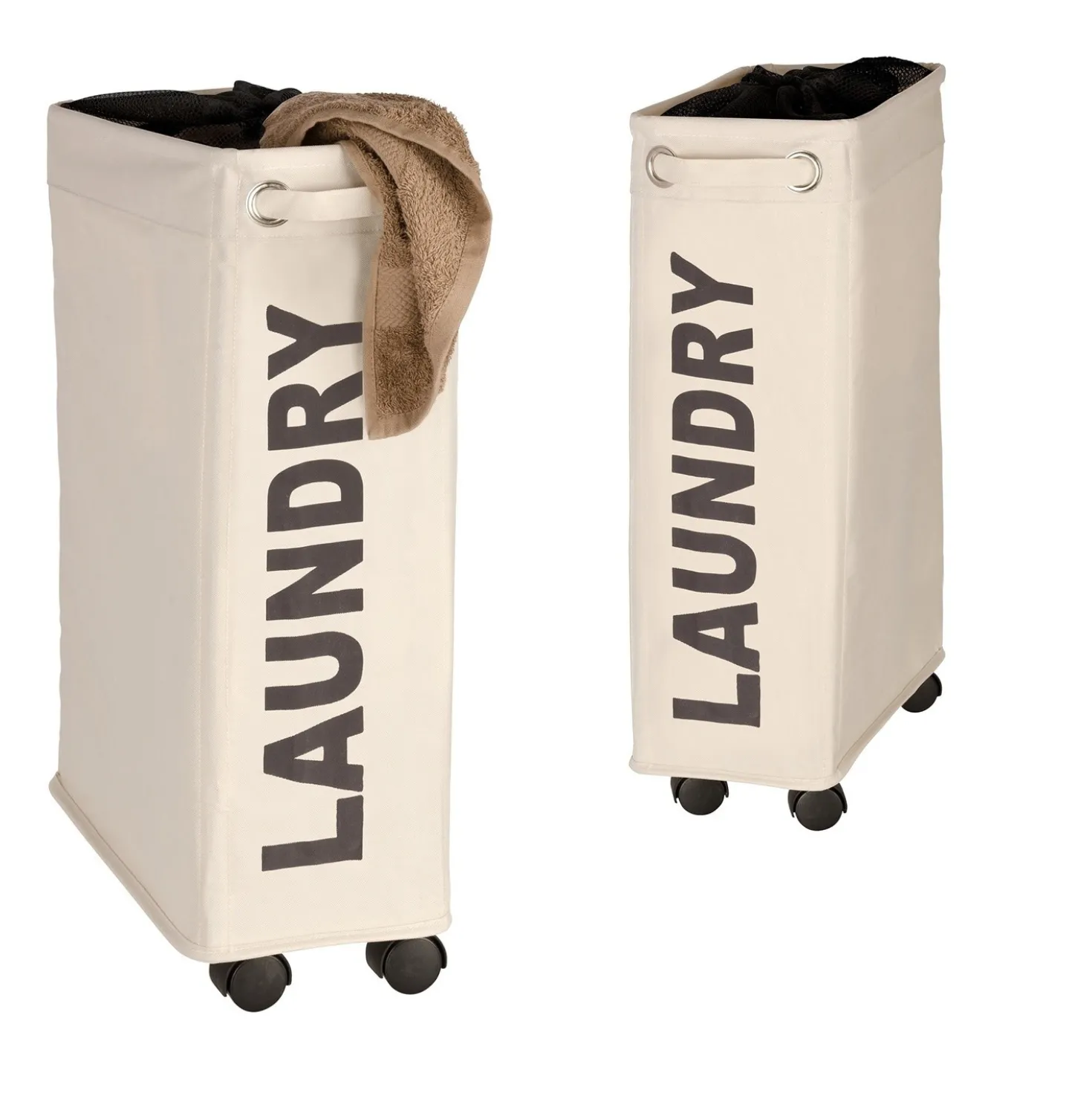 WENKO Wäschesammler Corno Beige, Wäschekorb, 43 l