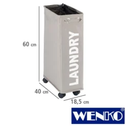WENKO Wäschesammler Corno Taupe, Wäschekorb, 43 l