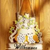 Willkommensschild "Eulenpaar"