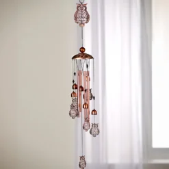 Windspiel "Eule" mit Klangstäben und Glocken
