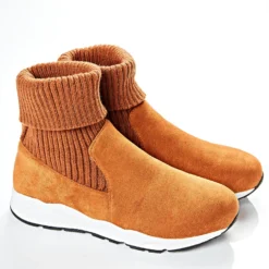 Winterboot Rania mit Strickschaft cognac