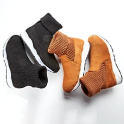 Winterboot Rania mit Strickschaft cognac