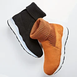 Winterboot Rania mit Strickschaft schwarz