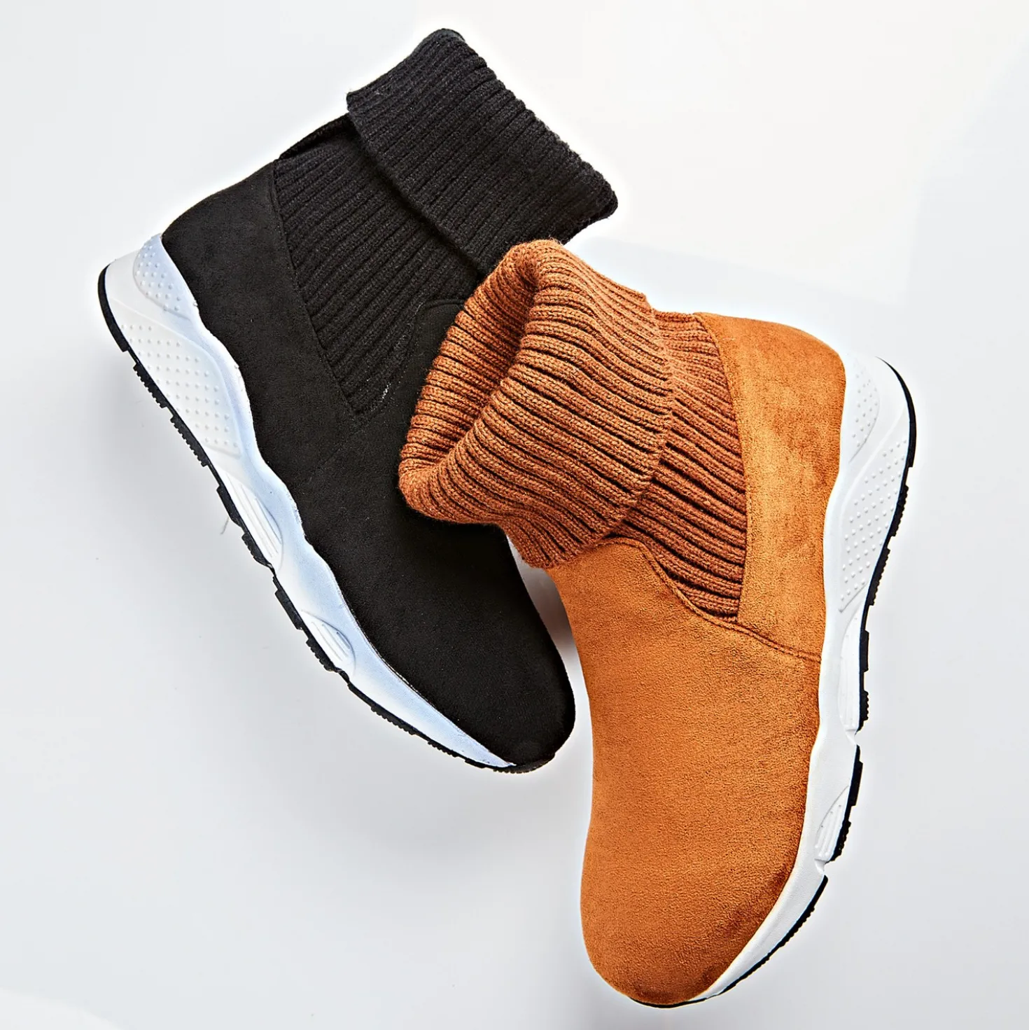 Winterboot Rania mit Strickschaft schwarz