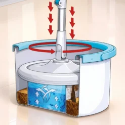 Wischmopp-System Spin-Mop mit Eimer und Frischwasser-System Clarsen