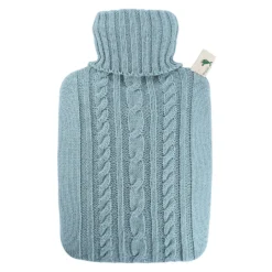 Wärmflasche Klassik Strickbezug pastell-blau HUGO FROSCH