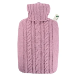 Wärmflasche Klassik Strickbezug pastell-rosa HUGO FROSCH