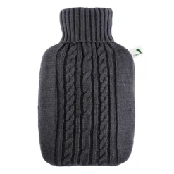Wärmflasche Klassik Strickbezug dunkelgrau HUGO FROSCH