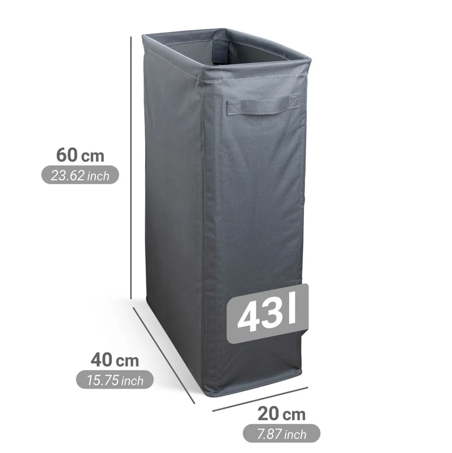 Wäschesammler Slim 46 l Anthrazit WENKO