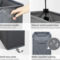 Wäschesammler Slim 46 l Anthrazit WENKO