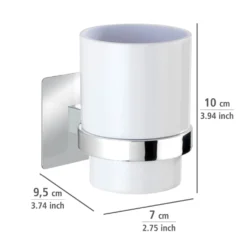 Zahnputzbecher „Quadro“, Turbo-Loc®, weiß satiniert WENKO